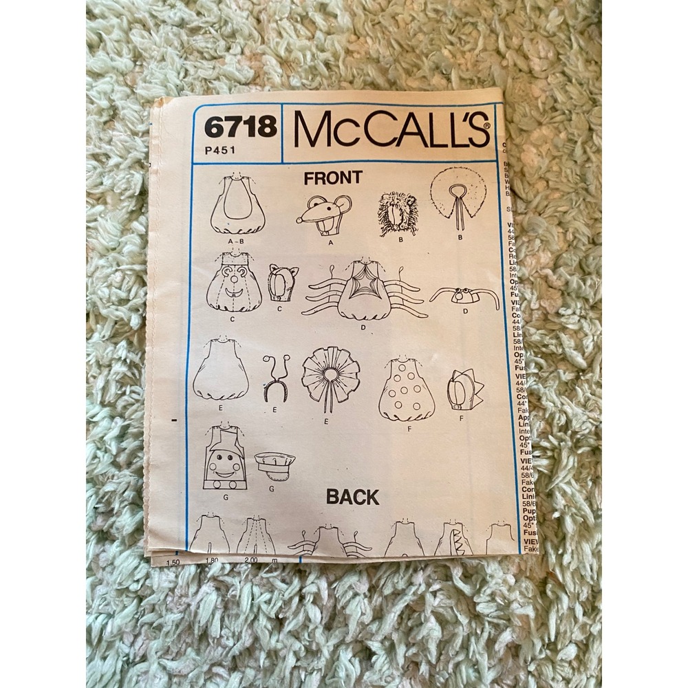 Vintage 1993 McCalls 6718 Pot Belly Babes Kids Costume Sewing Pattern Size 7-8 - Picture 4 of 6